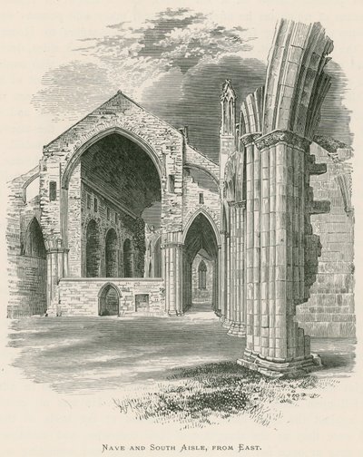 Melrose Abbey, Nave and South Aisle, from East by Alexander Francis Lydon